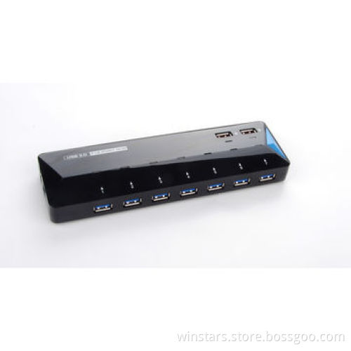 Hub, 7 + 2 Ports USB3.0 Up to 2.1A Charging FunctionNew